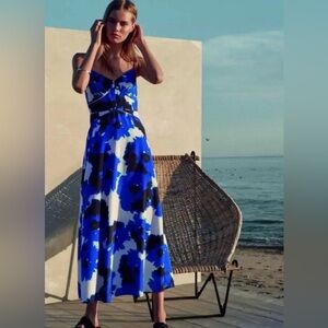 LIKE NEW WOMEN'S BANANA REPUBLIC FULL LENGTH FLORAL PANELED MAXI DRESS